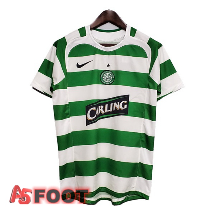 Maillot de Foot Celtic FC Retro Domicile Vert Blanc 2005-2006