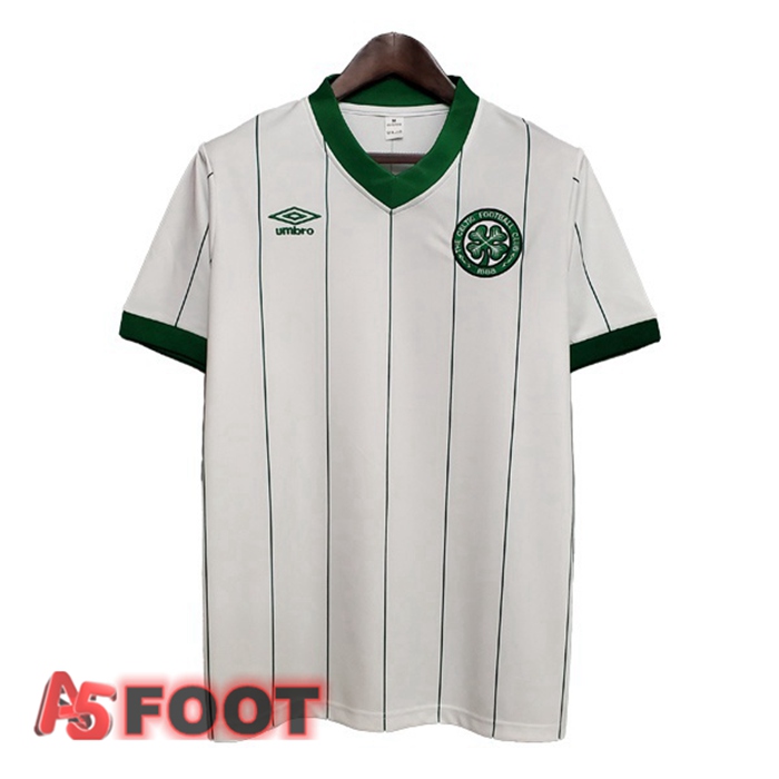 Maillot de Foot Celtic FC Retro Exterieur Blanc 1984-1986