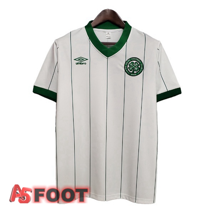 Maillot de Foot Celtic FC Retro Exterieur Blanc 1984-1986