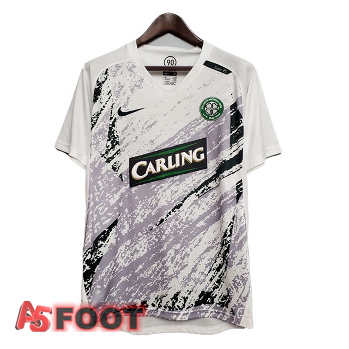 Maillot de Foot Celtic FC Retro Exterieur Blanc 2007-2008