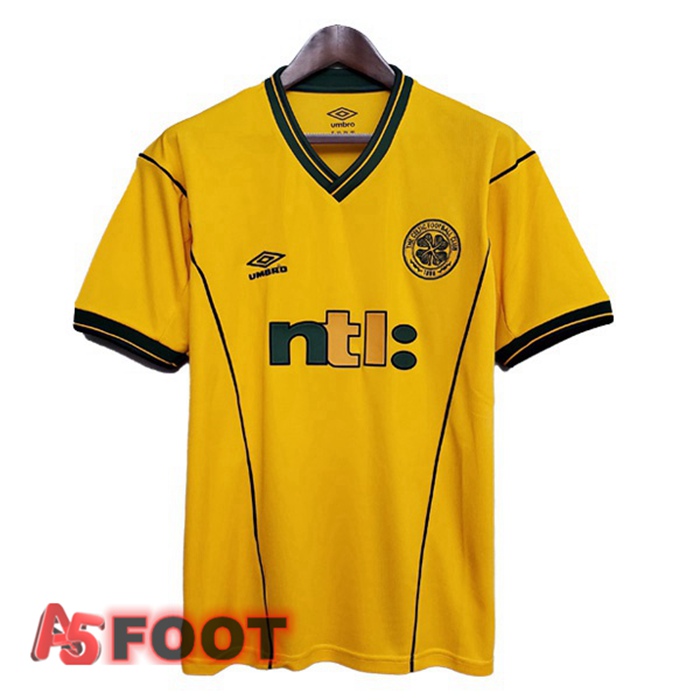 Maillot de Foot Celtic FC Retro Exterieur Jaune 2001-2003
