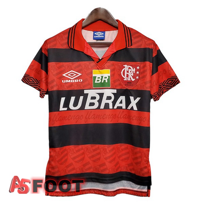 Maillot de Foot Flamengo Retro Domicile Rouge Noir 1995