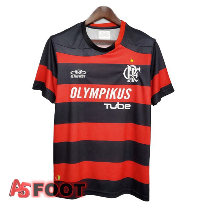 Maillot de Foot Flamengo Retro Domicile Rouge Noir 2009-2010