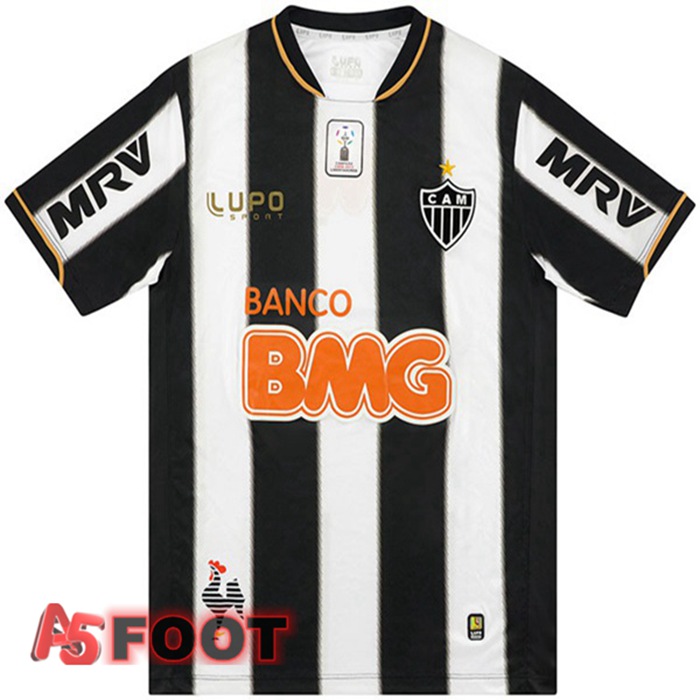 Maillot de Foot Atletico Mineiro Retro Domicile Noir Blanc 2013