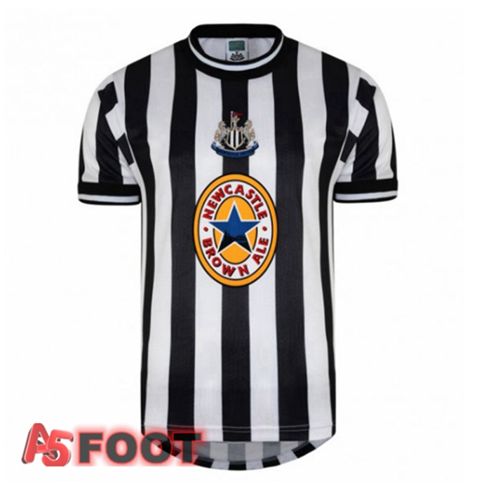 Maillot de Foot Newcastle United Retro Domicile Noir Blanc 1997-1999