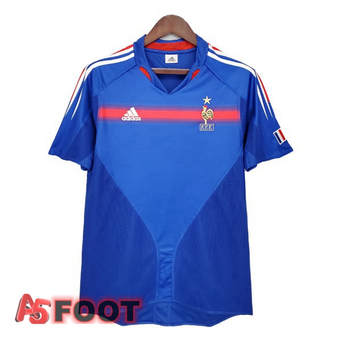 Maillot de Foot France Retro Domicile Bleu 2004