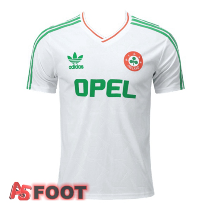 Maillot de Foot Irlande Retro Exterieur Blanc 1990