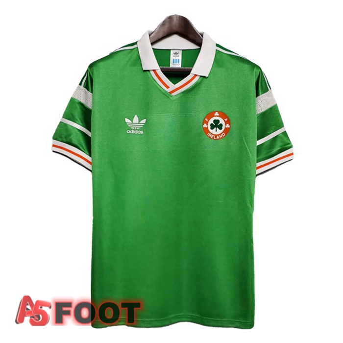 Maillot de Foot Irlande Retro Domicile Vert 1988