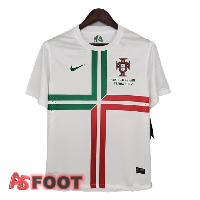 Maillot de Foot Portugal Retro Exterieur Blanc 2012