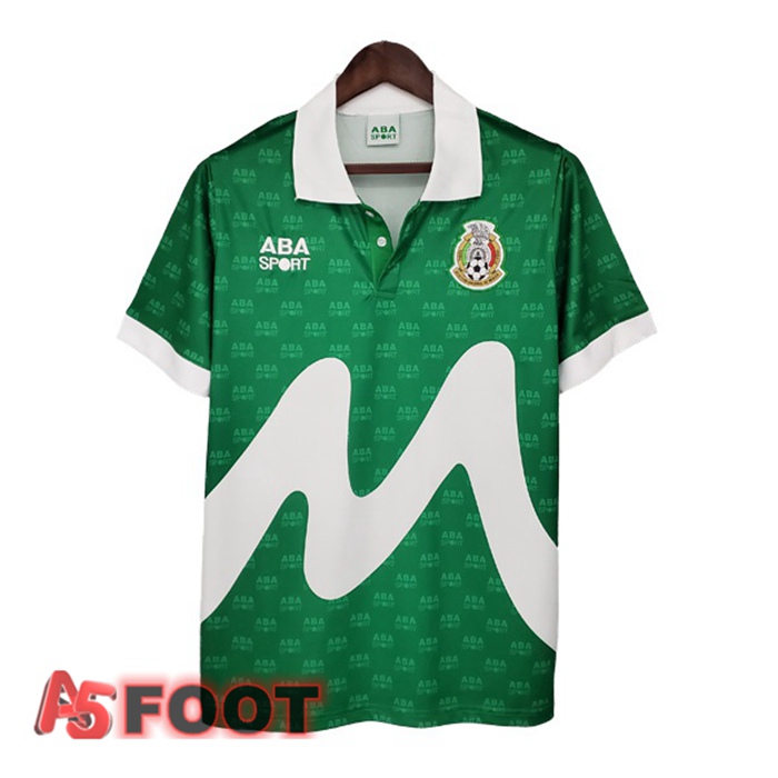 Maillot de Foot Mexique Retro Domicile Vert Blanc 1995