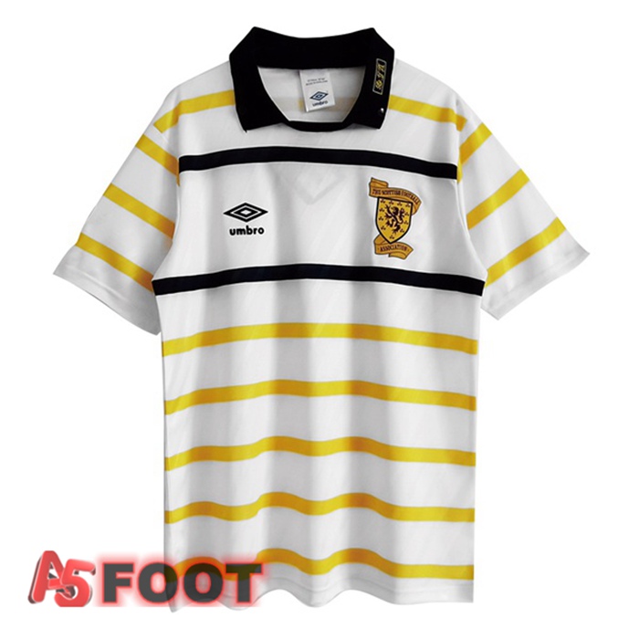 Maillot de Foot Écosse Retro Exterieur Jaune Blanc 1988-1991