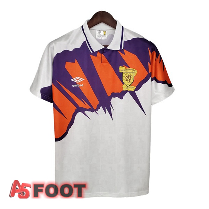 Maillot de Foot Écosse Retro Exterieur Blanc 1991-1993