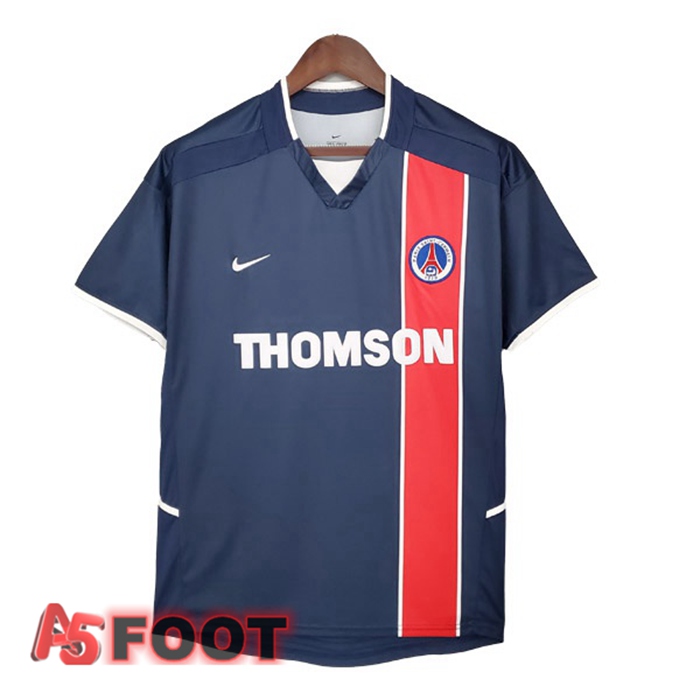 Maillot de Foot Paris PSG Retro Domicile Bleu Royal 2002-2003