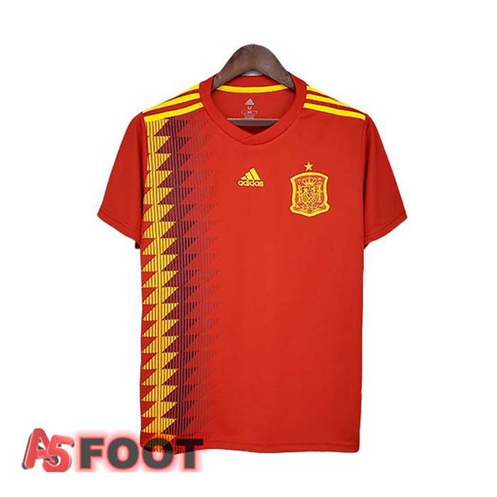 Maillot de Foot Espagne Retro Domicile Rouge 2018