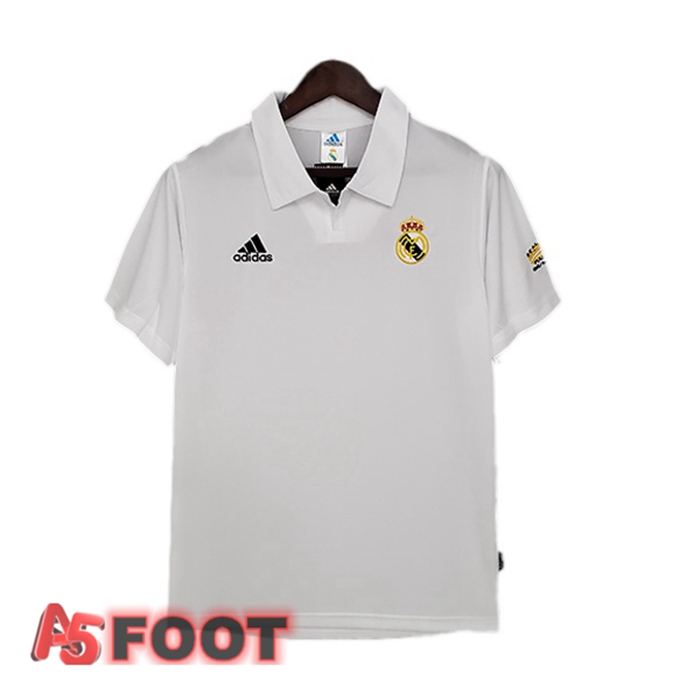 Maillot de Foot Real Madrid Champions League Retro Domicile Blanc 2002-2003