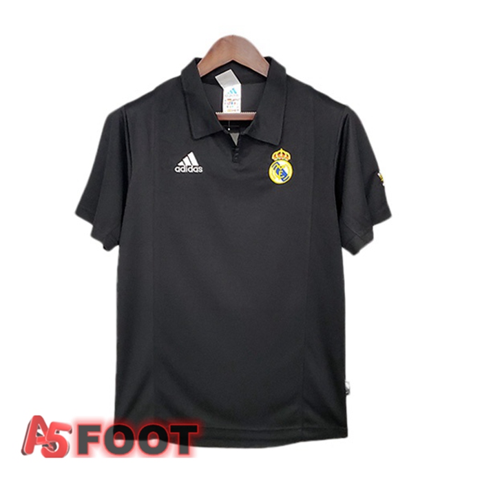 Maillot de Foot Real Madrid Champions League Retro Exterieur Noir 2002-2003