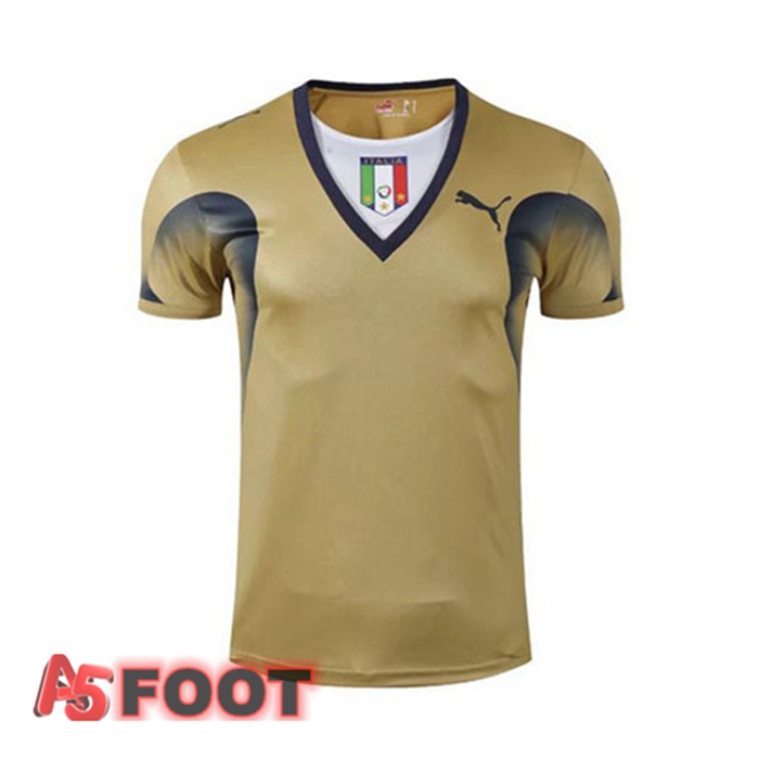 Maillot de Foot World Cup Champion Italie Gardien de but Retro Maillot 2006 Foot Jaune