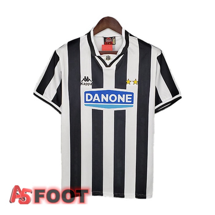 Maillot de Foot Juventus Retro Domicile Noir Blanc 1994-1995