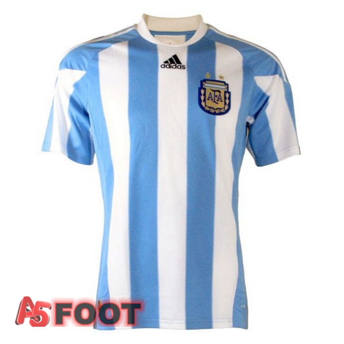 Maillot de Foot Argentine Retro Retro Domicile Bleu Blanc 2010
