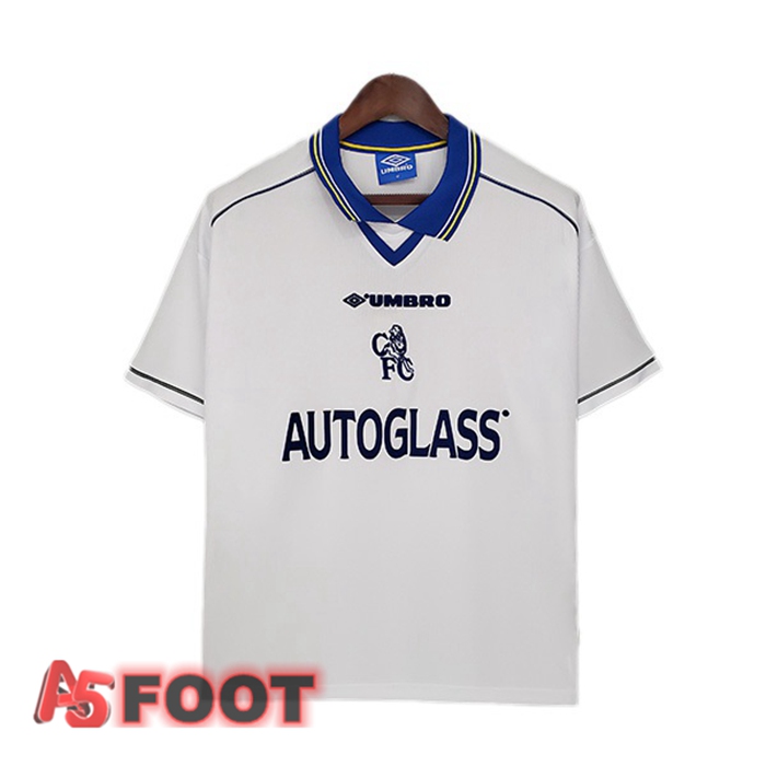 Maillot de Foot FC Chelsea Retro Exterieur Blanc 1998-2000