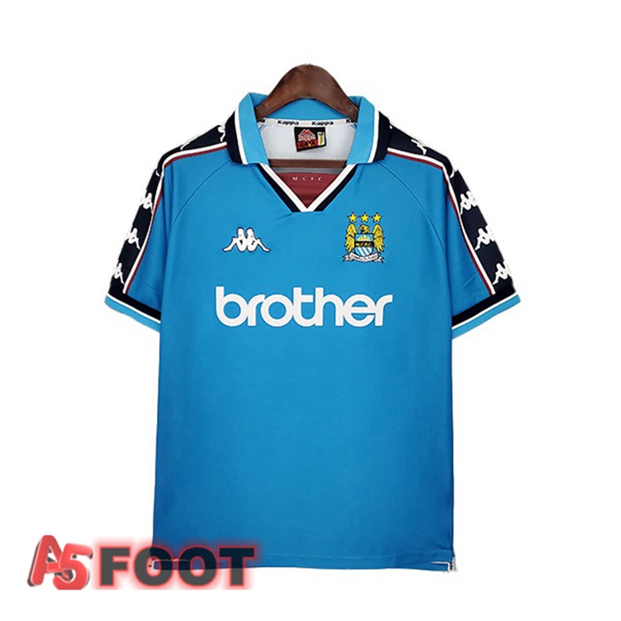 Maillot de Foot Manchester City Retro Domicile Bleu 1997-1999