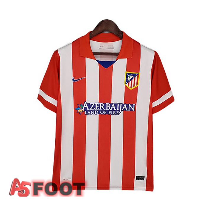 Maillot de Foot Atletico Madrid Retro Domicile Rouge Blanc 2013-2014
