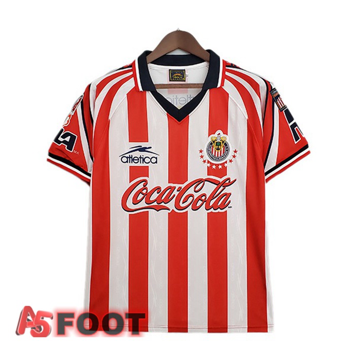 Maillot de Foot CD Guadalajara Retro Domicile Rouge Blanc 1998-1999