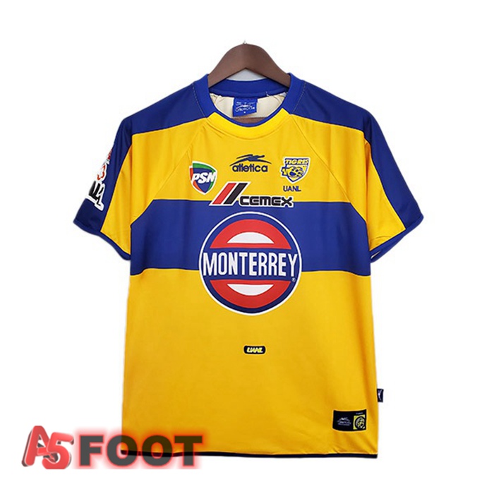 Maillot de Foot Tigres UANL Retro Domicile Jaune 2001-2002
