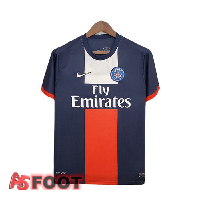 2013-2014 Paris PSG Retro Domicile Maillot Foot Bleu Royal