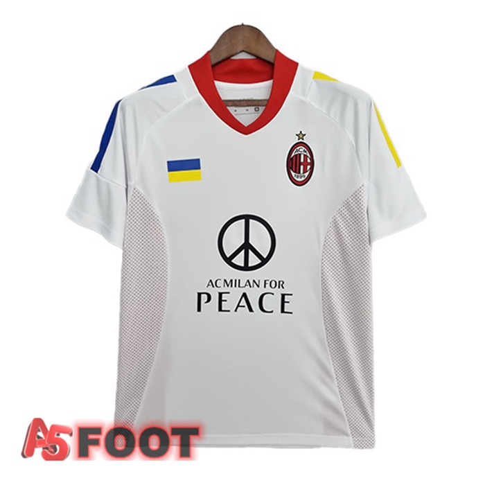 Maillot de Foot Milan AC Retro Exterieur Champions League Blanc 2002-2003