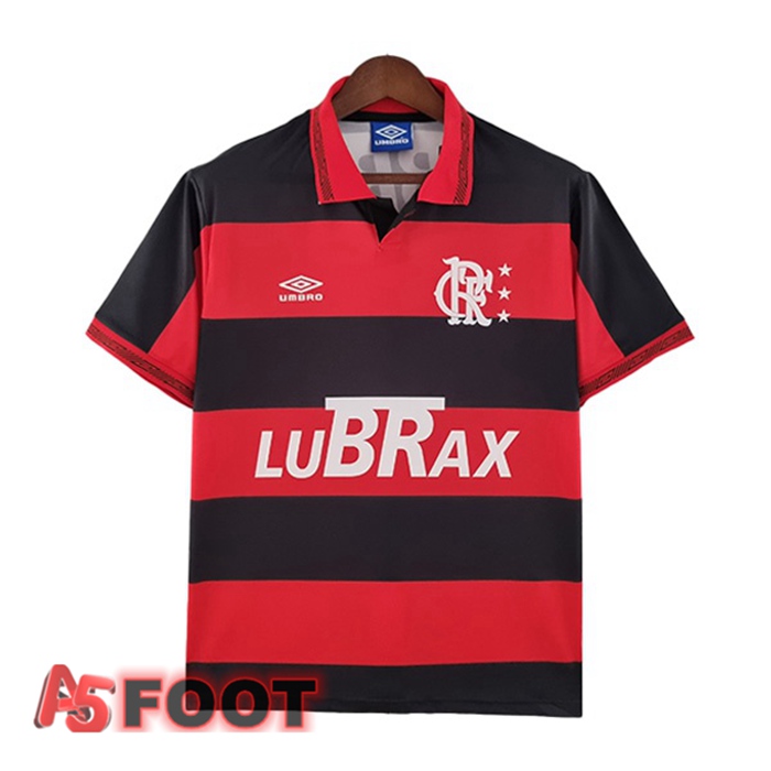 Maillot de Foot Flamengo Retro Domicile Rouge Noir 1992-1993