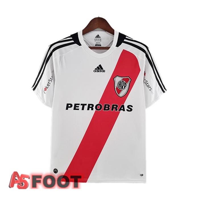 Maillot de Foot River Plate Retro Domicile Blanc Rouge 2009-2010