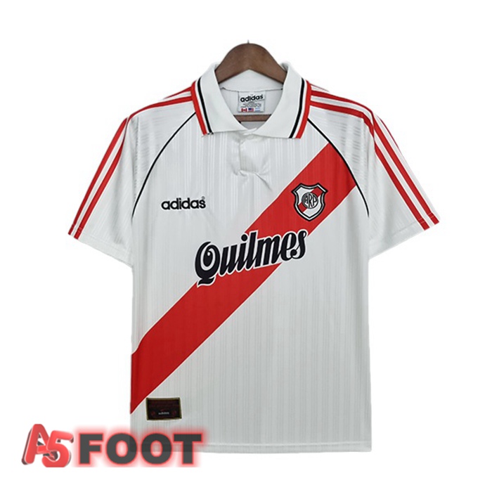 Maillot de Foot River Plate Retro Domicile Blanc Rouge 1995-1996