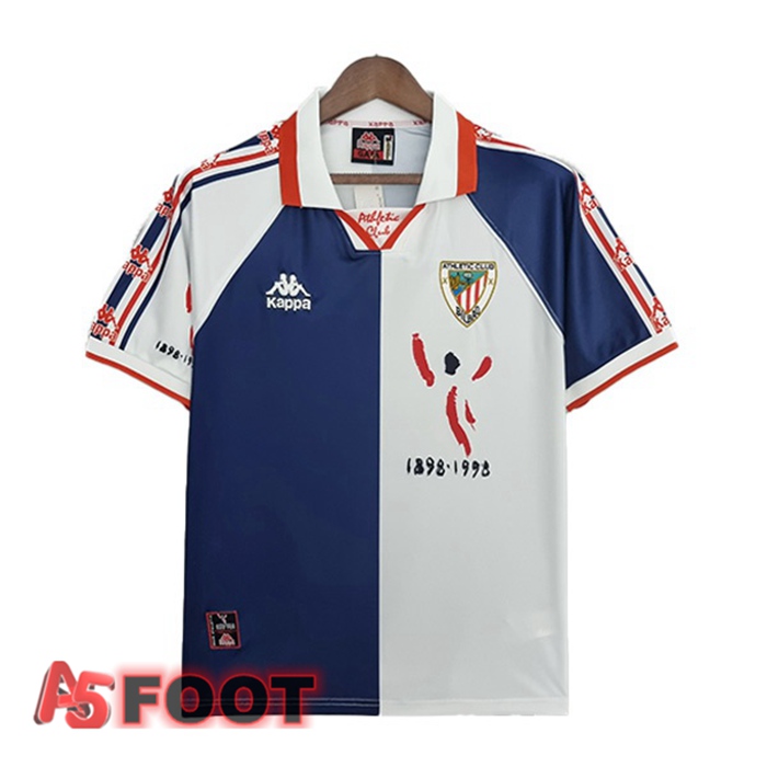 Maillot de Foot Athletic Bilbao Retro Exterieur Bleu Blanc 1997-1998