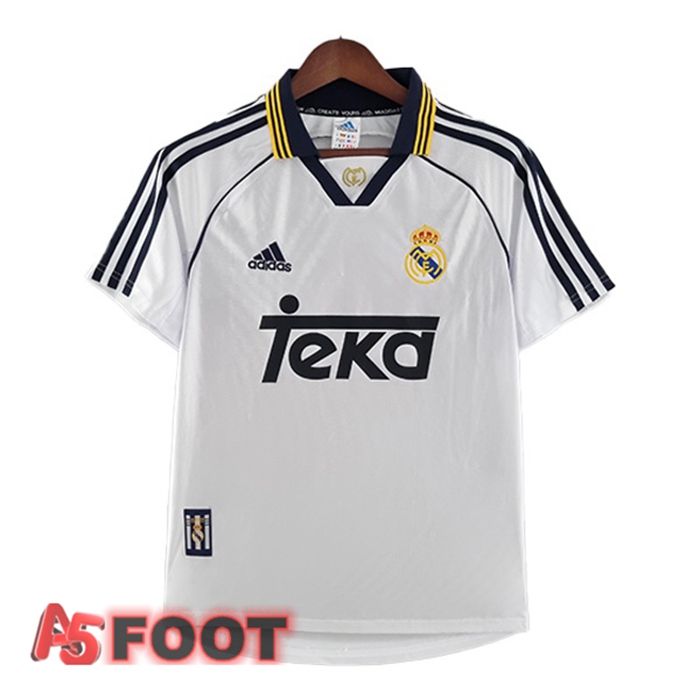 Maillot de Foot Real Madrid Retro Domicile Blanc 2000