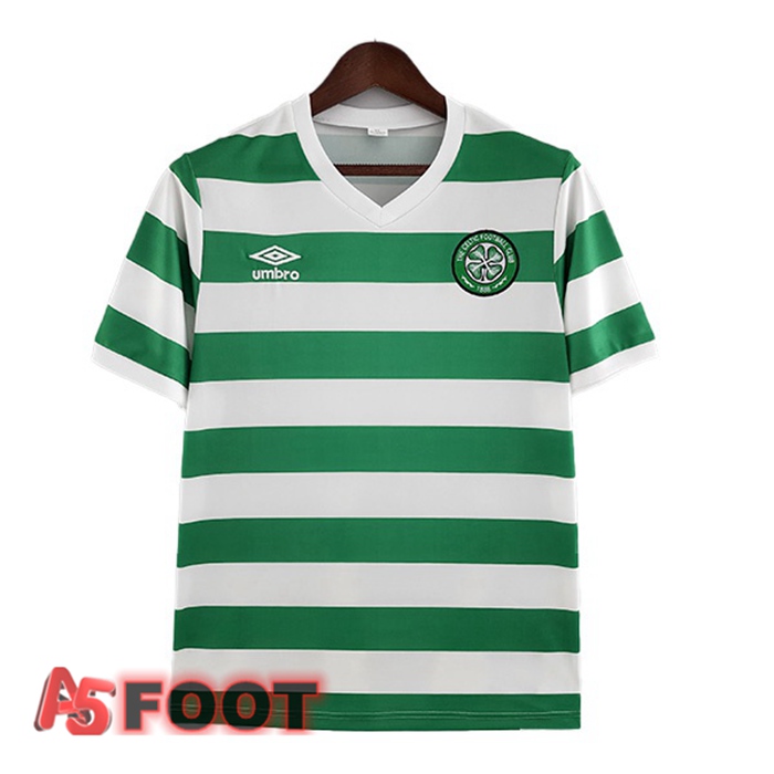 Maillot de Foot Celtic FC Retro Domicile Vert Blanc 1980-1981
