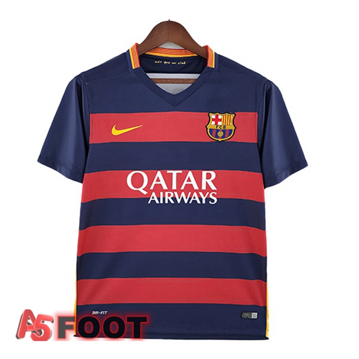 Maillot de Foot FC Barcelone Retro Domicile Bleu Rouge 2015-2016