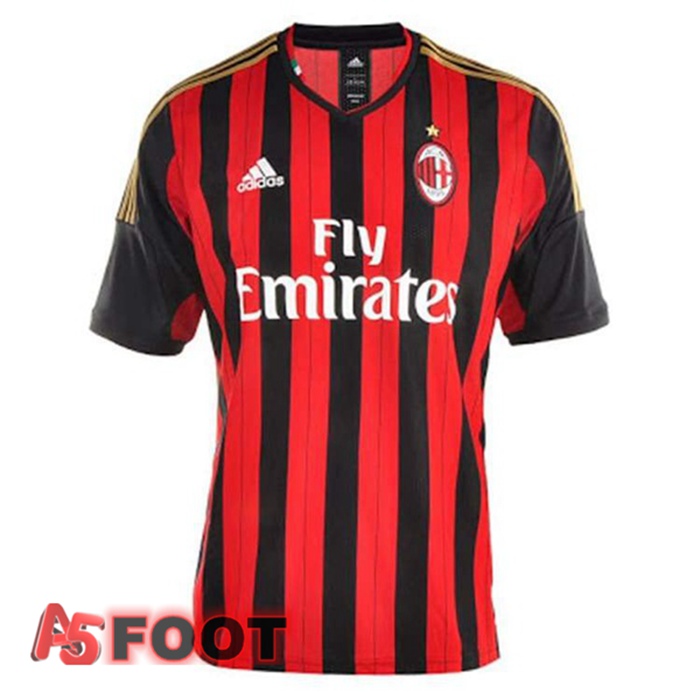 Maillot de Foot Milan AC Retro Domicile Rouge 2013-2014