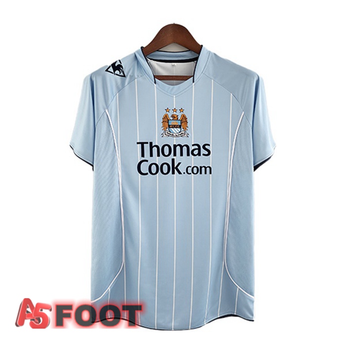 Maillot de Foot Manchester City Retro Domicile Bleu 2008-2009