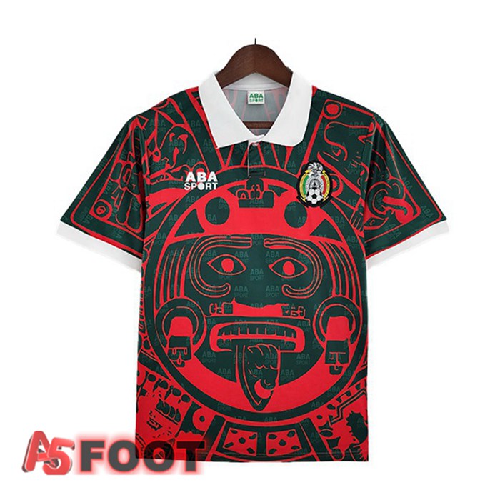 Maillot De Foot Mexique Retro Quatrieme Noir Rouge 1997