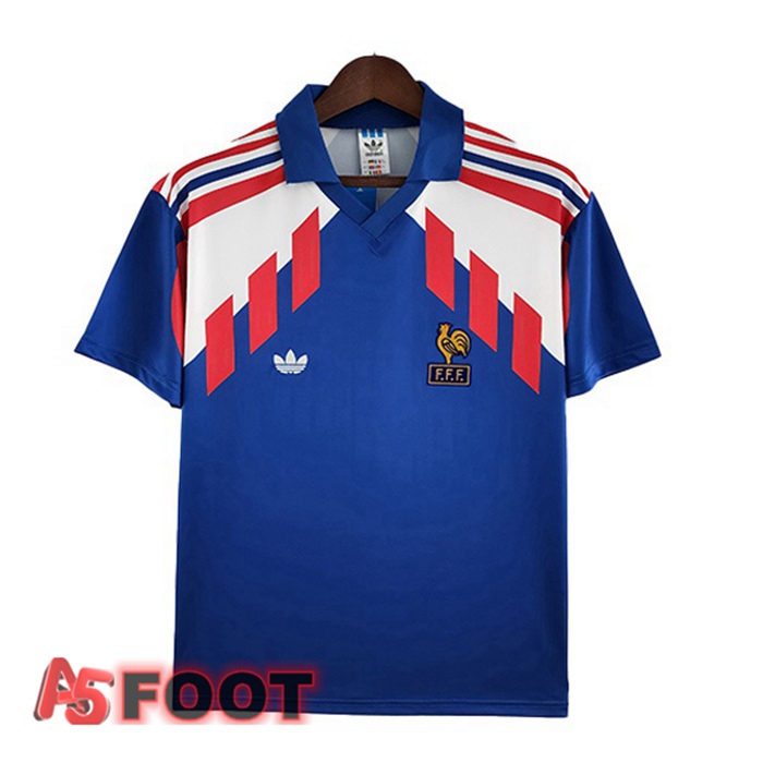 Maillot De Foot France Retro Domicile Bleu 1988-1990