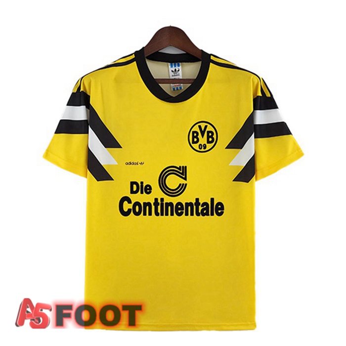 Maillot De Foot Dortmund BVB Retro Domicile Jaune 1989