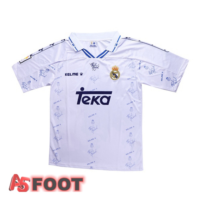 Maillot de Foot Real Madrid Retro Domicile Blanc 1994-1996