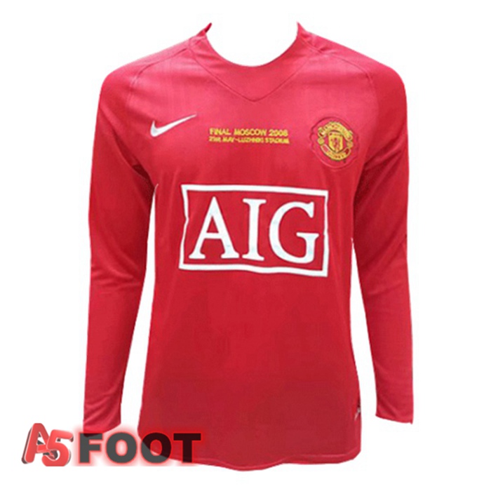 Maillot de Foot Manchester United Champion League Retro Domicile Manche 2007-2008