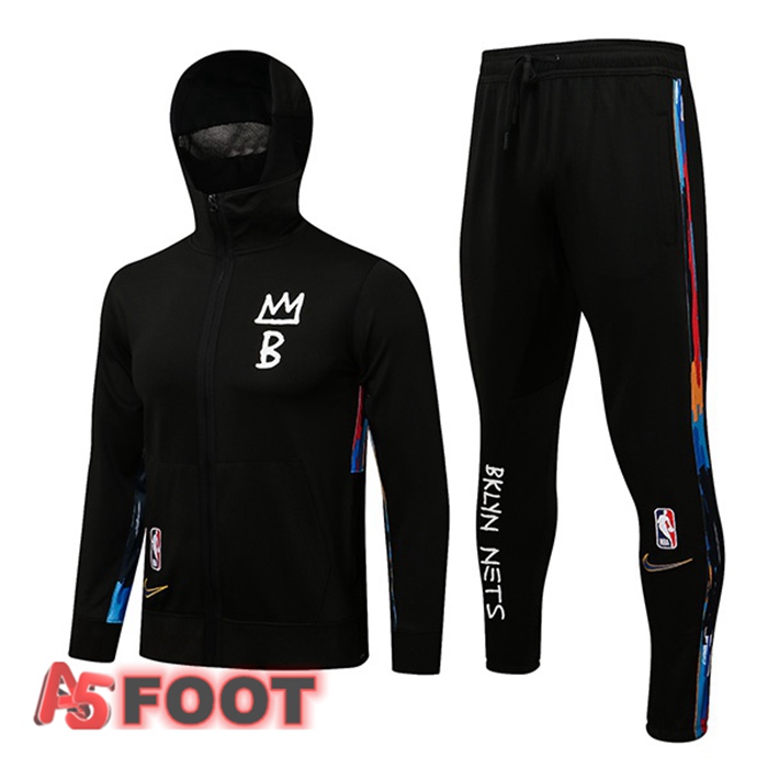 Veste A Capuche Survetement NBA Brooklyn Nets Noir 2022/2023