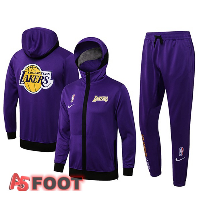 Veste A Capuche Survetement NBA Los Angeles Lakers Pourpre 2022/2023