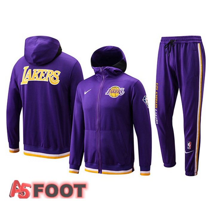 Veste A Capuche Survetement NBA Los Angeles Lakers Pourpre 2022/2023