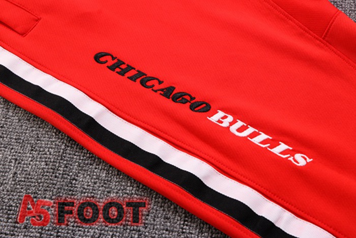 Veste A Capuche Survetement NBA Chicago Bulls Rouge 2022/2023