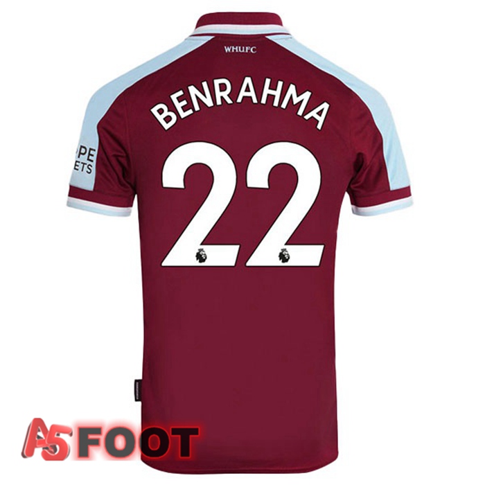 Maillot West Ham United (BENRAHMA 22) Domicile Rouge 2021/22