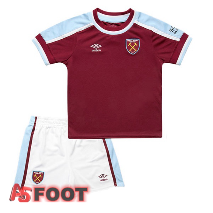 Maillot West Ham United Enfant Domicile Rouge 2021/22